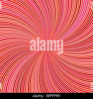 Red psychedelischen geometrcial Swirl stripe Hintergrund - Vektor gekrümmte ray Burst design Stock Vektor