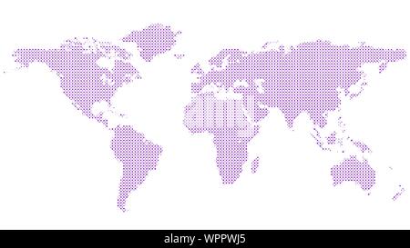 Halbton Weltkarte Hintergrund - Vektor Kreis Muster Grafik Stock Vektor
