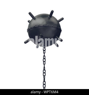 Naval mine isoliert auf weißem Stockfoto