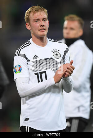 Letzte Jubel: Julian Brandt (Deutschland). GES/fussball/EURO Qualifikation: Nordirland - Deutschland, 09.09.2019 Fußball: Europäische Qualifier: Nordirland gegen Deutschland, Belfast, September 9, 2019 | Verwendung weltweit Stockfoto