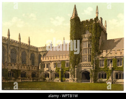 Magdalen College, der Gründer von Turm und Kreuzgänge, Oxford, England; Teil: Blick auf den Britischen Inseln, in der Photochrom print Collection.; Stockfoto