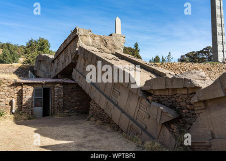Die nördliche Stelen Park von Aksum, berühmten Obelisken in Axum, Äthiopien Stockfoto