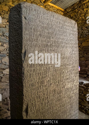 Sabaean Inschrift auf König Ezana's Stone in Axum in Äthiopien Stockfoto