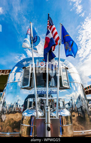 Airstream camping trailers im Vintage Airstream Club Rocky Mountain Rally Stockfoto