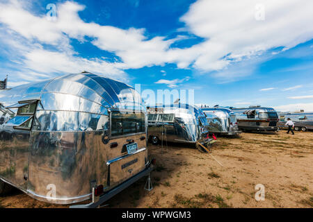 Airstream camping trailers im Vintage Airstream Club Rocky Mountain Rally Stockfoto