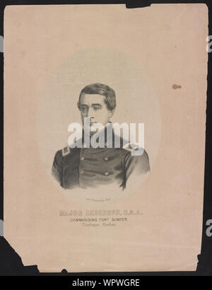 Major Anderson, USA dominierende Fort Sumter, Charleston Harbor/lith. P.S.: Duval & Sohn, Phila. Stockfoto