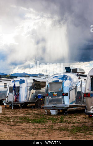 Airstream camping trailers im Vintage Airstream Club Rocky Mountain Rally Stockfoto