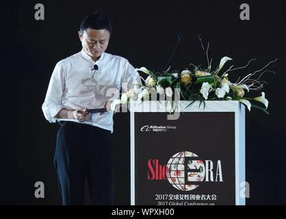 Zhejiang, Zhejiang, China. 10 Sep, 2019. Juli 10, 2017, Ma nahmen an der 2017 Global Unternehmerinnen-Konferenz in Hangzhou. Credit: SIPA Asien/ZUMA Draht/Alamy leben Nachrichten Stockfoto
