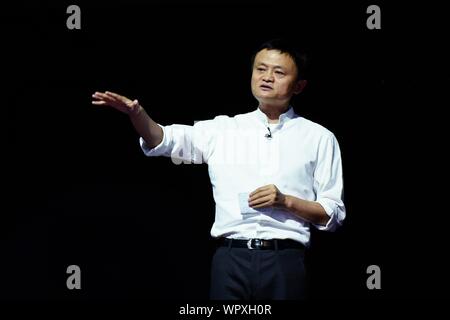 Zhejiang, Zhejiang, China. 10 Sep, 2019. Oktober 13, 2016, Ma nahmen an der 2016 Hangzhou Yunqi Konferenz. Credit: SIPA Asien/ZUMA Draht/Alamy leben Nachrichten Stockfoto