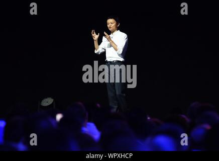 Zhejiang, Zhejiang, China. 10 Sep, 2019. Oktober 13, 2016, Ma nahmen an der 2016 Hangzhou Yunqi Konferenz. Credit: SIPA Asien/ZUMA Draht/Alamy leben Nachrichten Stockfoto
