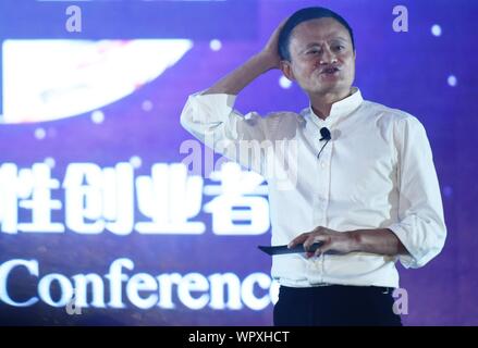 Zhejiang, Zhejiang, China. 10 Sep, 2019. Juli 10, 2017, Ma nahmen an der 2017 Global Unternehmerinnen-Konferenz in Hangzhou. Credit: SIPA Asien/ZUMA Draht/Alamy leben Nachrichten Stockfoto