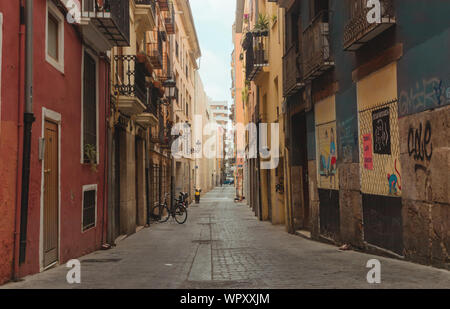 Calle del Barrio del Carmen, Valencia, Spanien, 6. August 2019 Stockfoto
