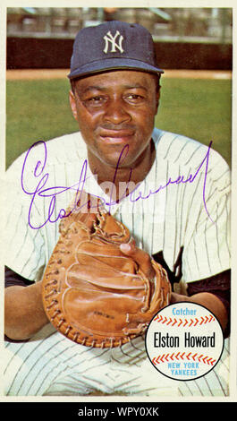 1960 Der era autographierter Baseball card von elston Howard, ein star Catcher mit den New York Yankees. Stockfoto