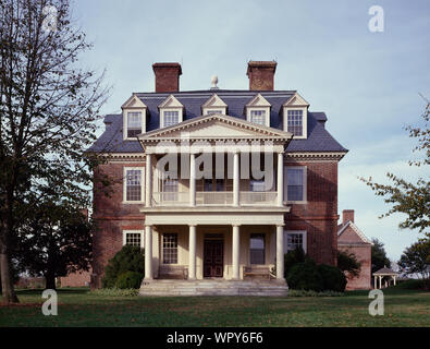 Manor home von Shirley Plantation, Virginia's älteste Plantage, im Jahr 1613 in Charles City, Virginia gegründet. Stockfoto