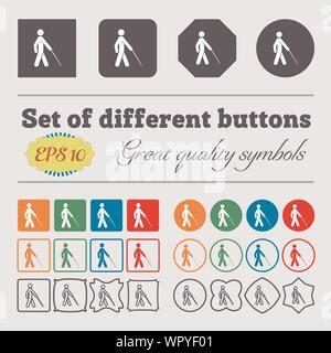 Symbol "blind unterschreiben. Große bunte, vielfältige, hochwertige Tasten. Vektor Stock Vektor