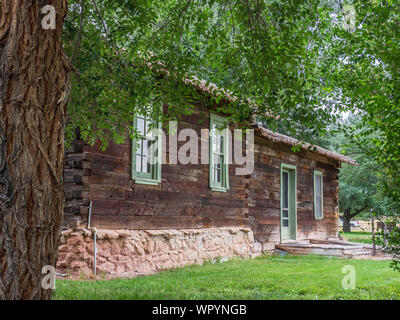 Rückseite der Jarvie store und Home, John jarvie Historisches Anwesen, Braun Park, Utah. Stockfoto