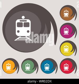 Symbol-Zeichen zu trainieren. Symbol auf acht farbigen Tasten. Vektor Stock Vektor