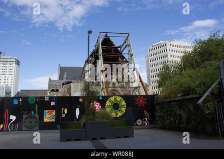 Kirchen bei Reparaturarbeiten in Christchurch, Neuseeland Stockfoto