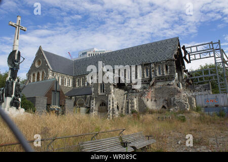 Kirchen bei Reparaturarbeiten in Christchurch, Neuseeland Stockfoto