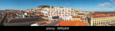 Lissabon Portugal Luftbild Panorama City Skyline in Lissabon Baixa Stockfoto