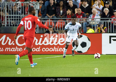 Toronto, Kanada. 07 Sep, 2019. Erick Rizo (3) in Aktion während der Nationen League qualifier Spiel zwischen Kanada und Kuba bei BMO Feld in Toronto (Endstand 6:0; Kanada Kuba) Credit: SOPA Images Limited/Alamy Live Nachrichten gesehen Stockfoto