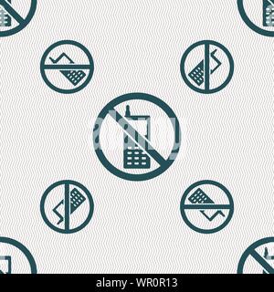 Handy ist verboten Symbol Zeichen. Nahtlose Muster mit geometrischen Struktur. Vektor Stock Vektor