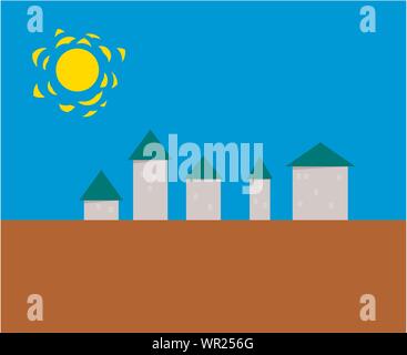 Kleine Stadt - Vector Illustration stilisierte Stock Vektor