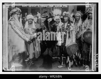 Mary Garden & Indianer vom Glacier Park Stockfoto