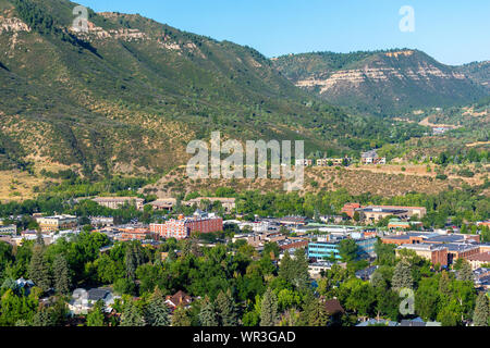 Downtown Durango, Colorado an einem sonnigen Tag Stockfoto