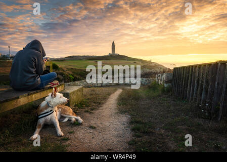 Torre de Hercules (A Coruña, Spanien) Stockfoto