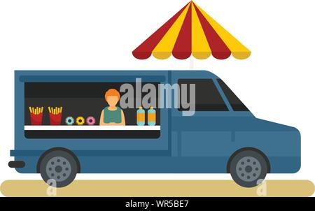 Essen lkw-Symbol. Flache Abbildung: Essen Fahrzeug vektor Symbol für Web Design Stock Vektor