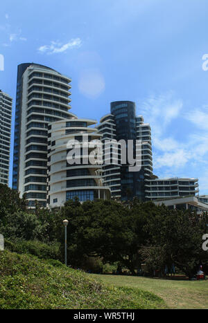 Appartements und Hotels am Strand, Durban, Südafrika Stockfoto