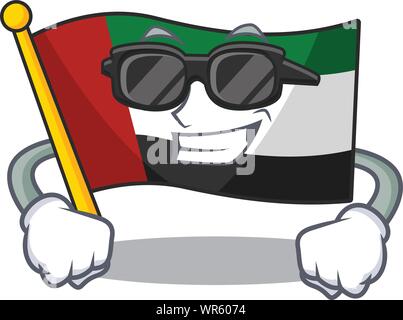 Super coole Flagge Vereinigte Arabische Emirate isoliert Cartoon Stock Vektor