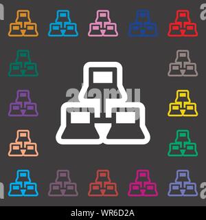 Local Area Network Icon Anmelden. Vielen bunten Symbole für Ihr Design. Vektor Stock Vektor