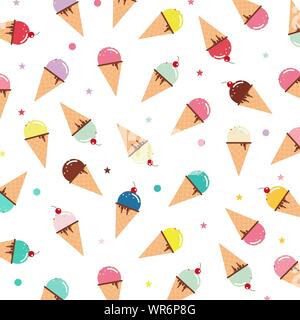 Eis Pastelltönen Muster auf weißem Hintergrund. Vector Illustration Stock Vektor