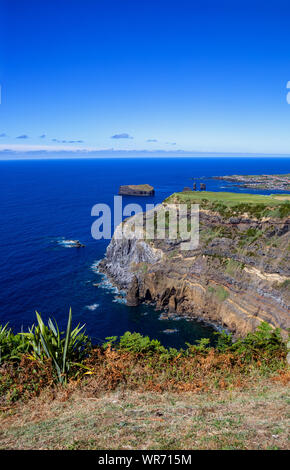 Westküste der Insel São Miguel, Azoren, Azoren, Portugal, Europa. Stockfoto