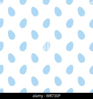 Ostern nahtlose Muster der blaue Eier in Polka-dot auf einen transparenten Hintergrund. Vector Illustration für Frühling Urlaub, Drucken, Papier, Textil, Stock Vektor