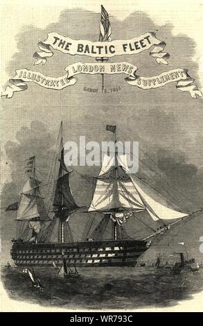 Die Baltische Flotte'' der Herzog von Wellington Napier's Flagship wiegen Anker 1854 Stockfoto