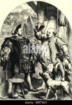 Der König & Miller der Dee. Henry VIII 1855 Antike ILN volle Seite drucken Stockfoto