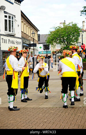 Der Leyland Morris Men in Poulton-Le-Fylde Stockfoto