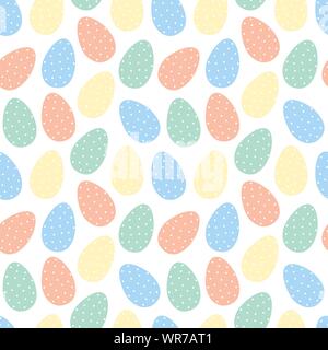 Ostern nahtlose Muster der bunten Eier in der Polka-dot auf einen transparenten Hintergrund. Vektor handgezeichnete Grafik für Frühling Urlaub, Drucken, Verpacken Stock Vektor
