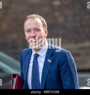 London, Großbritannien. 10 Sep, 2019. Matt Hancock Gesundheit Sekretärin kommt an einer Kabinettssitzung in Downing Street 10, London, UK. Credit: Ian Davidson/Alamy leben Nachrichten Stockfoto