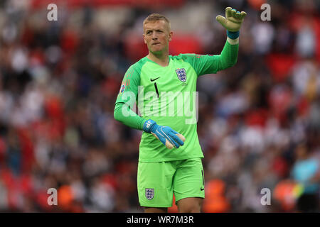 Jordan Pickford von England - England v Bulgarien, UEFA Euro 2020 Qualifikation - Gruppe A, Wembley Stadion, London, Großbritannien - 7 September 2019 Editorial nur verwenden Stockfoto