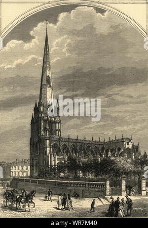 St. Mary Redcliffe Church, Bristol antique 1875 ILN volle Seite drucken Stockfoto