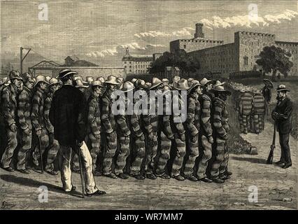 Blackwells (jetzt Roosevelt) Insel Gefängnis, New York. Die Rückkehr von der Arbeit 1876 Stockfoto