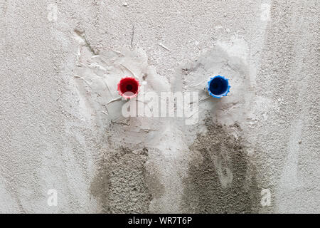 In der Nähe Bild von Sanitär in neue Wohnung - Renovierung im Gange Stockfoto