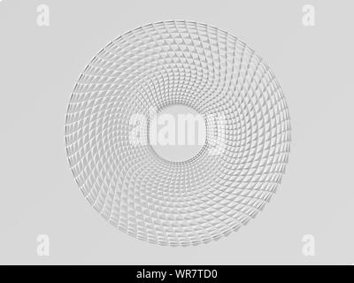 Abstrakte runde weiße geometrische Muster, 3D-Rendering illustration Stockfoto