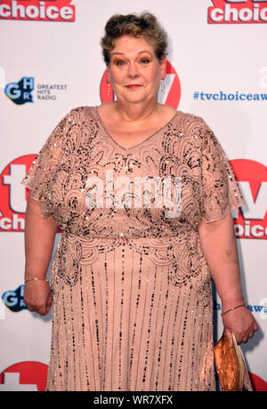 Anne Hegerty Teilnahme an der TV-Choice Awards im Hilton Hotel, Park Lane, London statt. Stockfoto