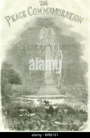 Krim Krieg Frieden Gedenken. Feuerwerk im Phoenix Park, Dublin. Irland 1856 Stockfoto