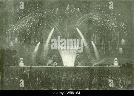 Krimkrieg. Frieden Gedenken - das Feuerwerk im victoria-park. London 1856 Stockfoto